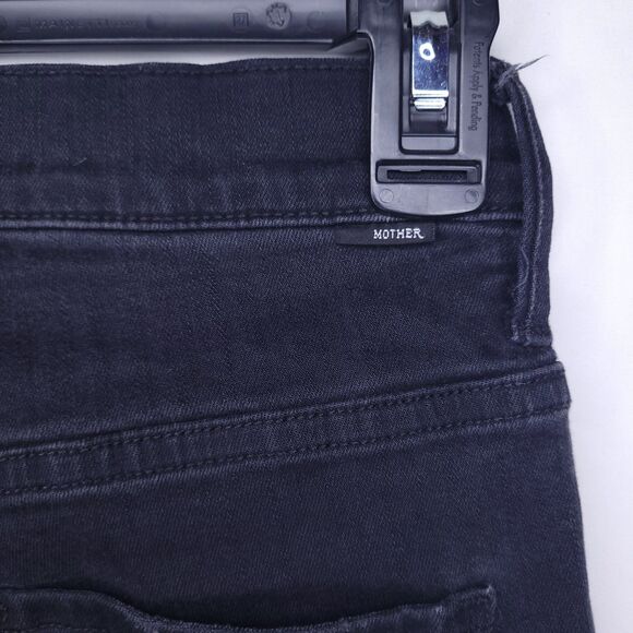 Mother Jeans 26 Black Insider Slit Ankle Fray Not Guilty - Picture 4 of 14